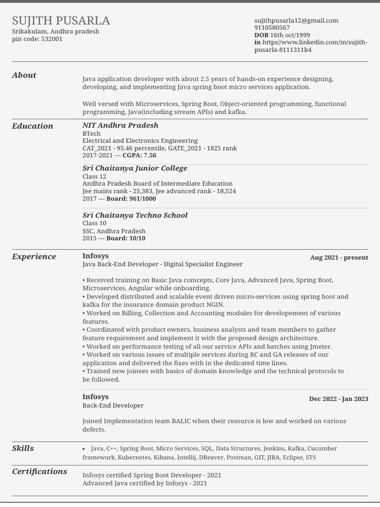 Sujithpusarla resume download free pdf java programming language