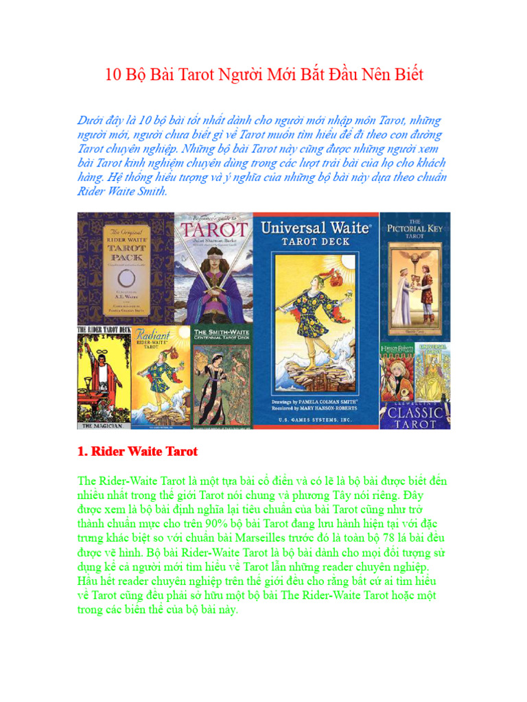 10 B Bai Tarot Ngi Mi BT Du Nen Bi | PDF