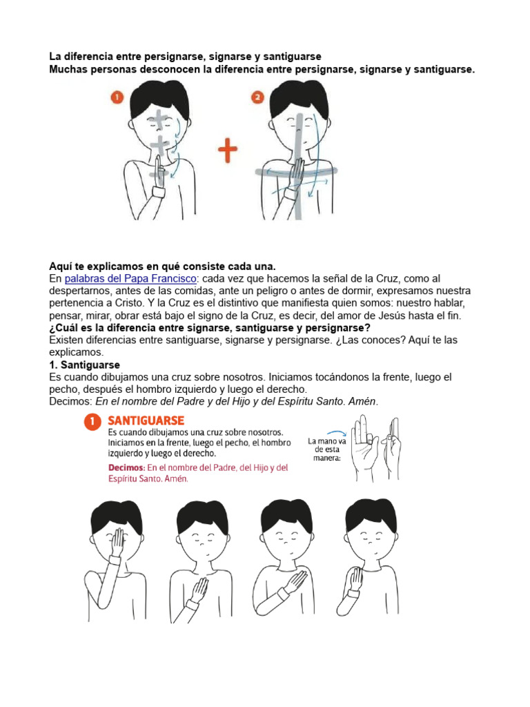 Diferencia Entre Persignarse Signarse Y Santiguarse Catequesistiempos ...