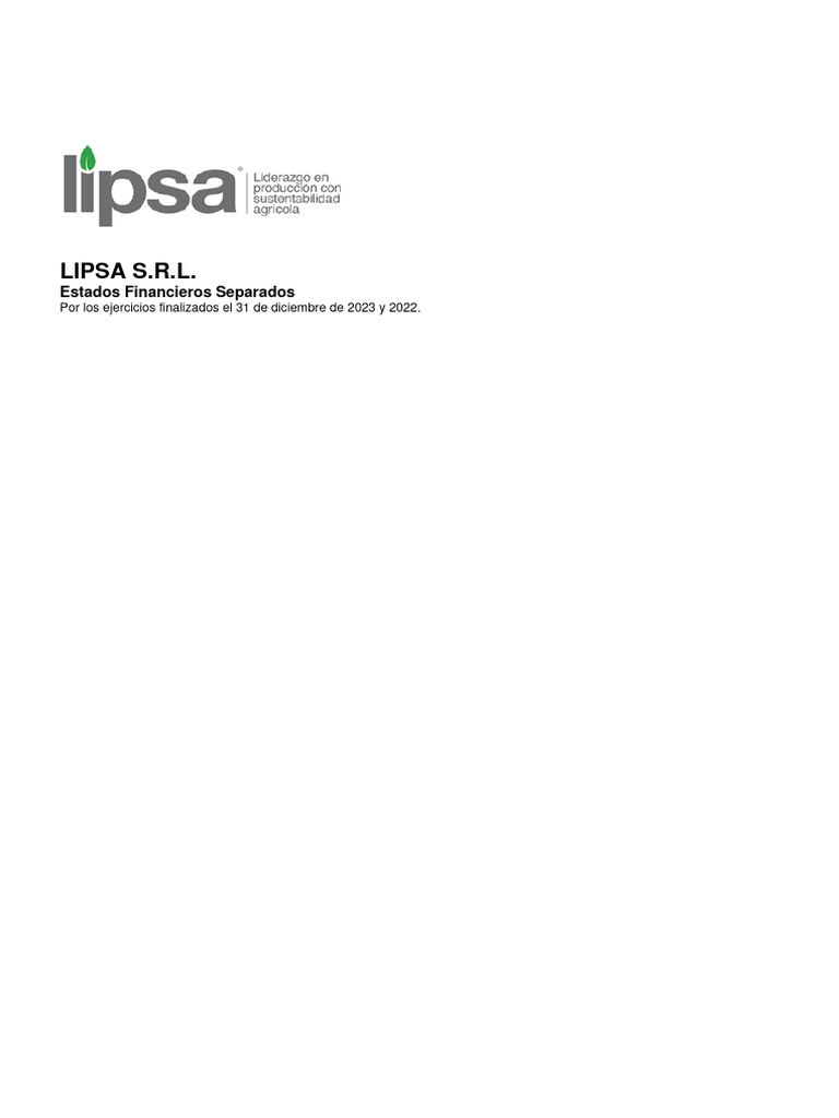 Estados Financieros LIPSA 2023-2022 | PDF | normas internacionales de ...