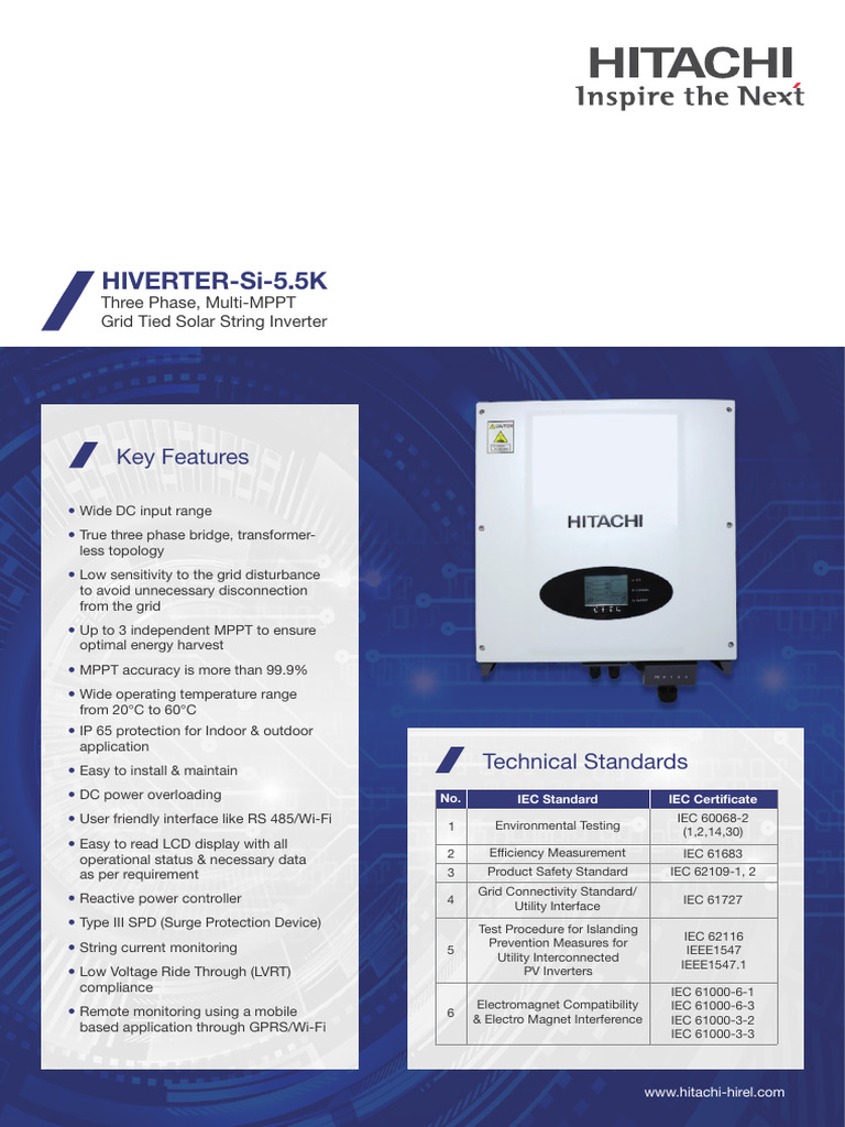 Grid Tied Solar String Inverters - 5.5k | PDF | Electrical Grid | Mains ...