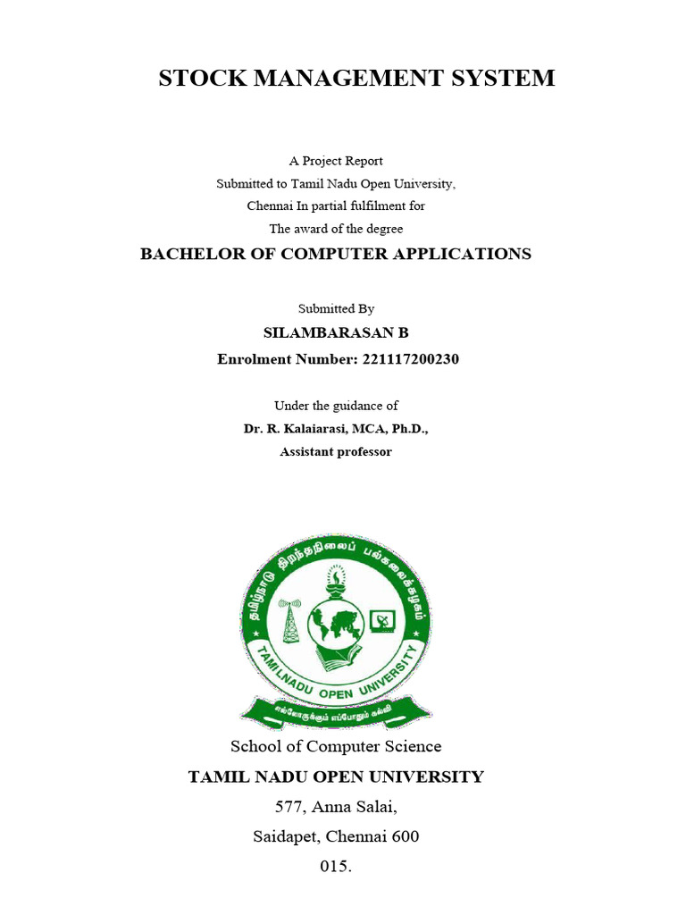 Stock Management System Overview | PDF | Databases | User (Computing)