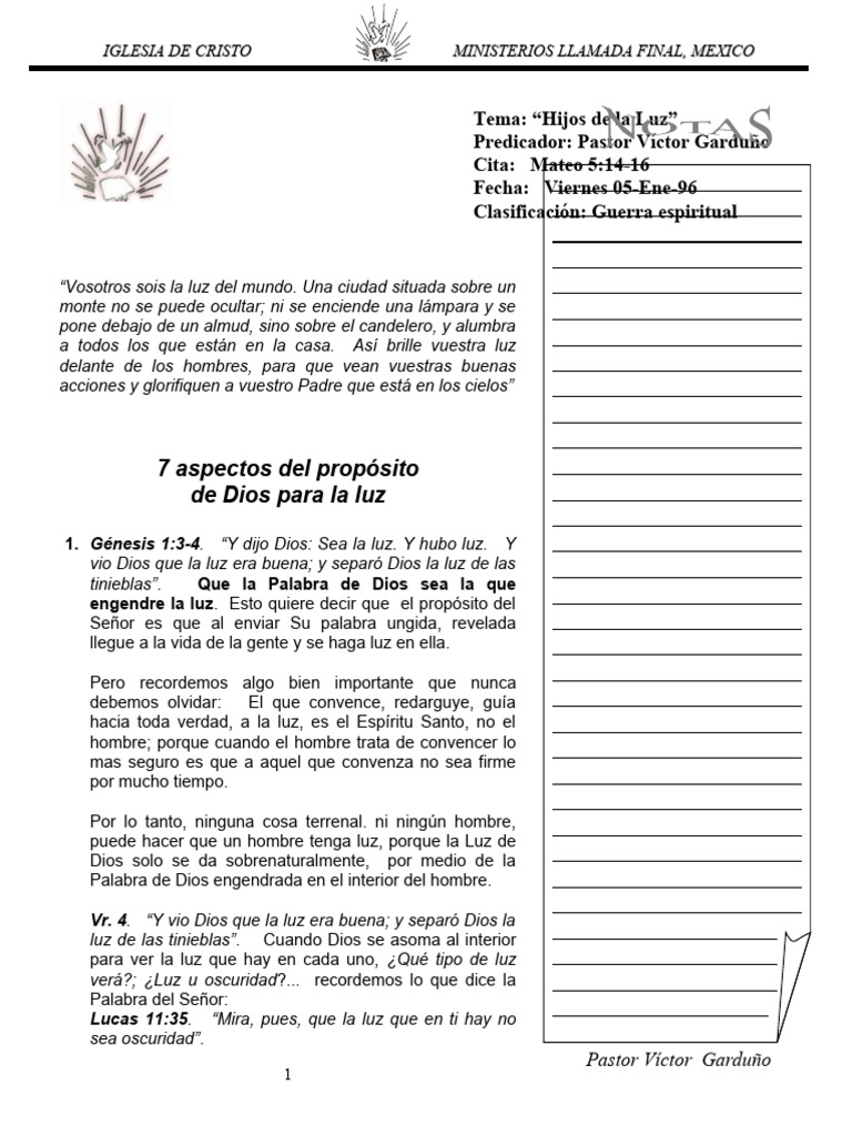 001-Los Hijos de La Luz | PDF | Cristo (título) | Creencia y doctrina ...