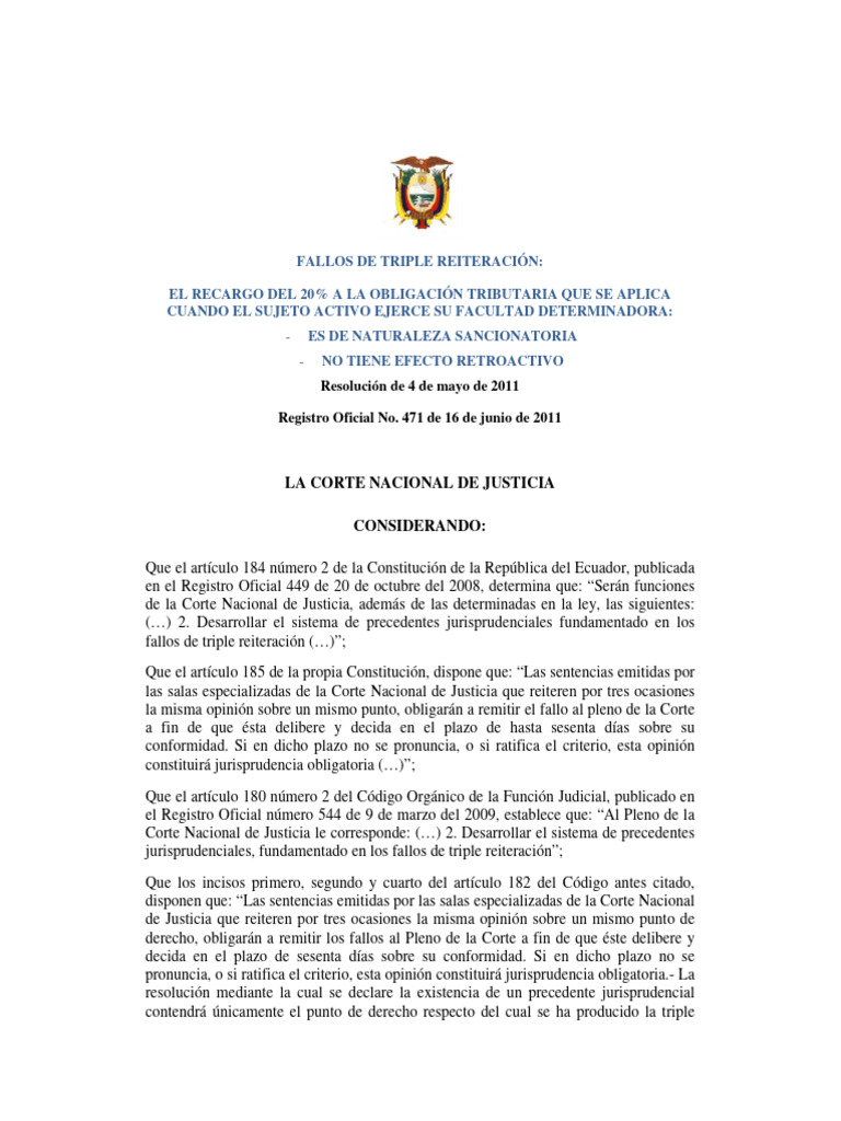 8 Triple Reiteracion Tributario | PDF | Caso de ley | Ética legal