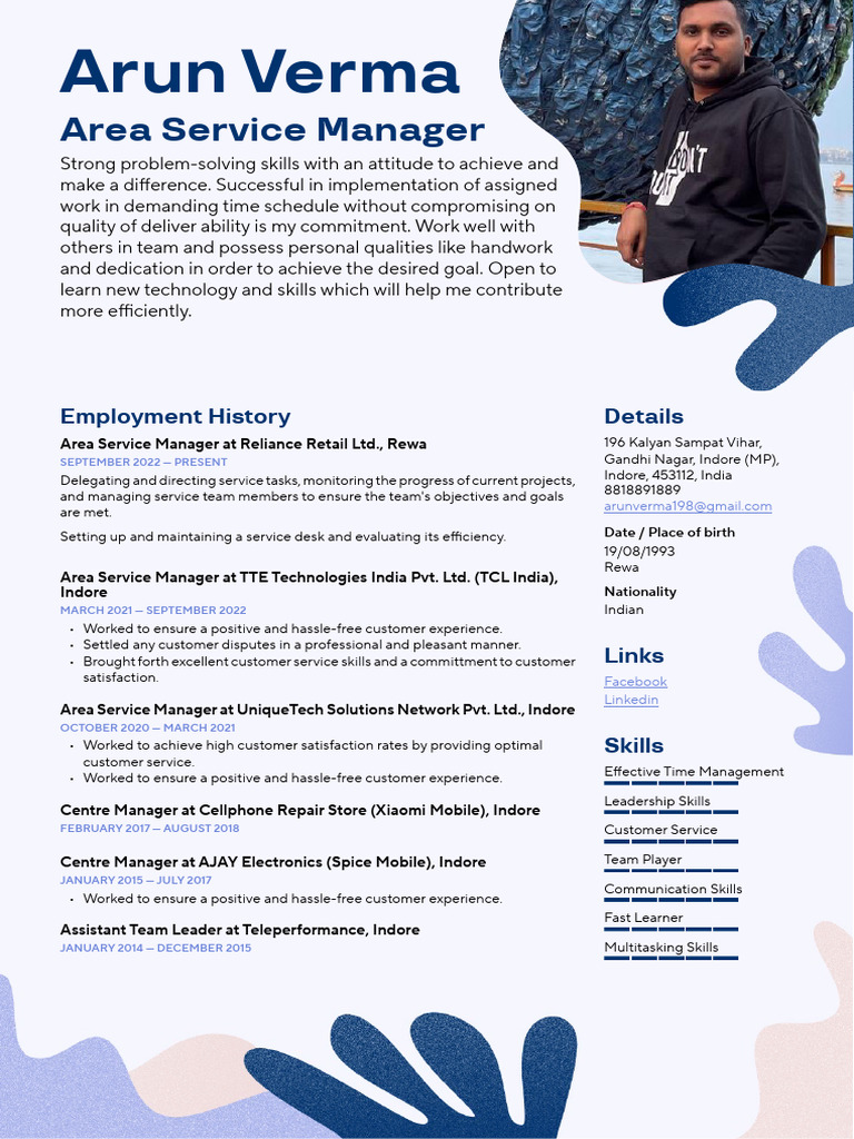 Arun Verma - Area Service Manager | PDF | Computing