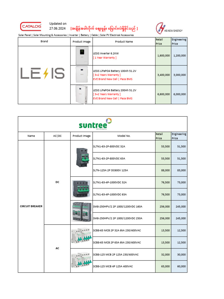 Myanmar Inverter and Battery Price List | PDF | Electronics | Solar Power