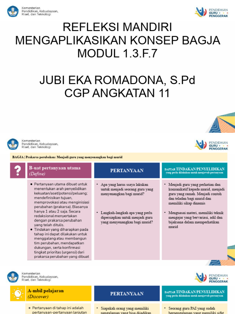 Kerangka Tahapan Bagja - Jubi Eka Romadona | PDF