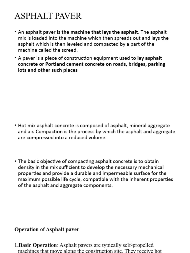 Asphalt Paver Operation and Maintenance | PDF | Concrete | Road Surface