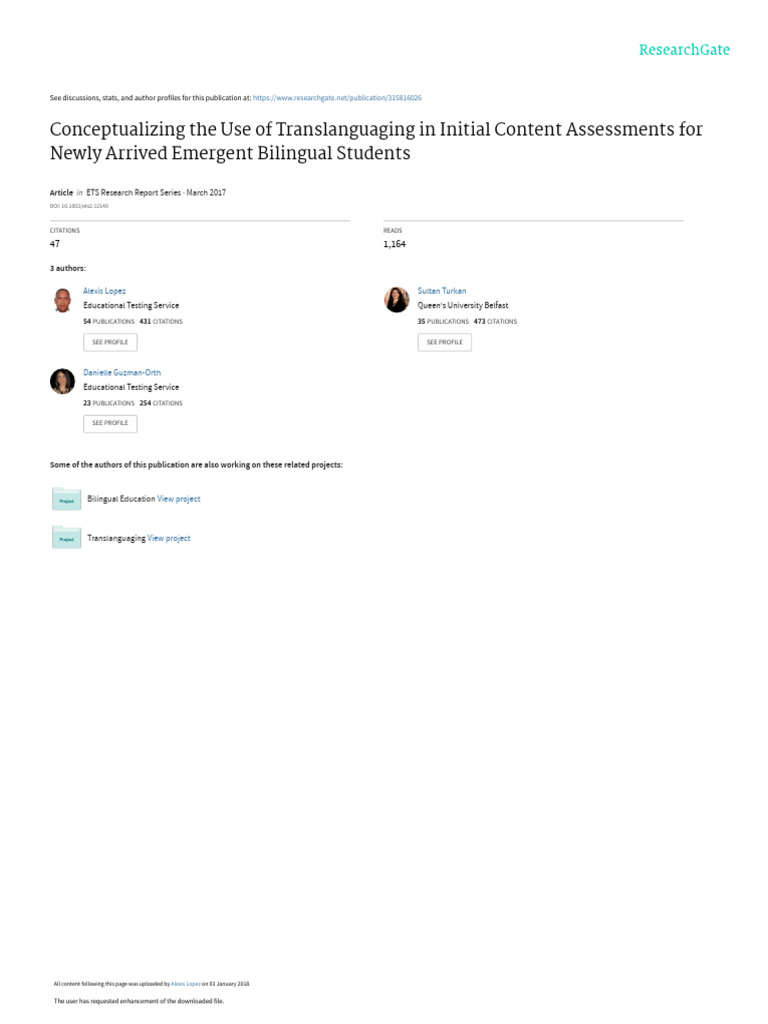 Translanguaging in Bilingual Assessments | PDF | Multilingualism ...