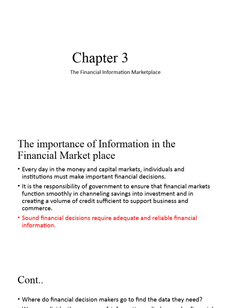 Understanding Financial Information Markets | PDF | Stocks | Banks
