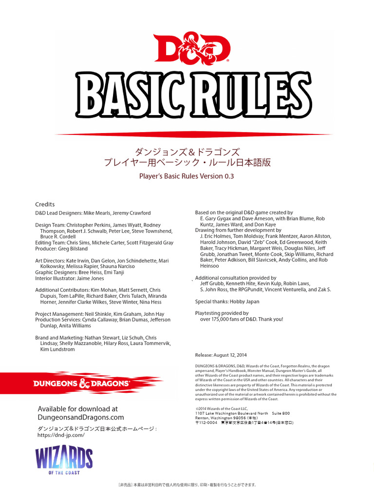 DND PlayerBasicRules Wotc2024 1 | PDF