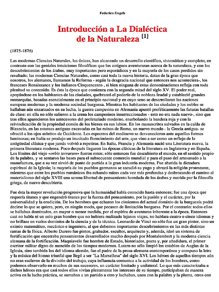 Dialectica De La Naturaleza Pdf