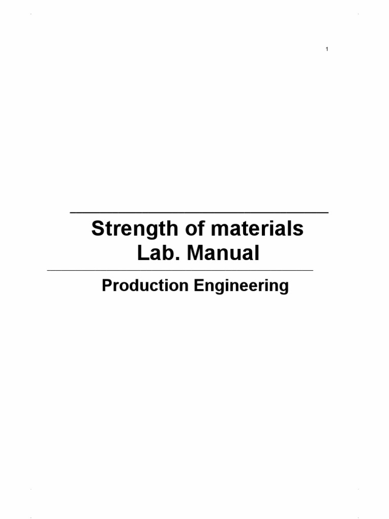 Strength of Materials Lab. Manual Production Engineering PDF