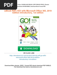 Get (Ebook PDF) GO! With Microsoft Office 365, 2019 Edition Introductory, 1st Edition Free All Chapters