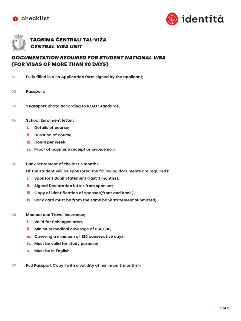 Student Visa Application Checklist | PDF | Passport | Visa Inc.
