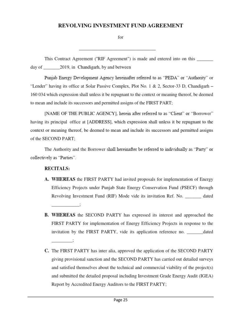 RIF Agreement for Energy Projects | PDF | Arbitration | Banks