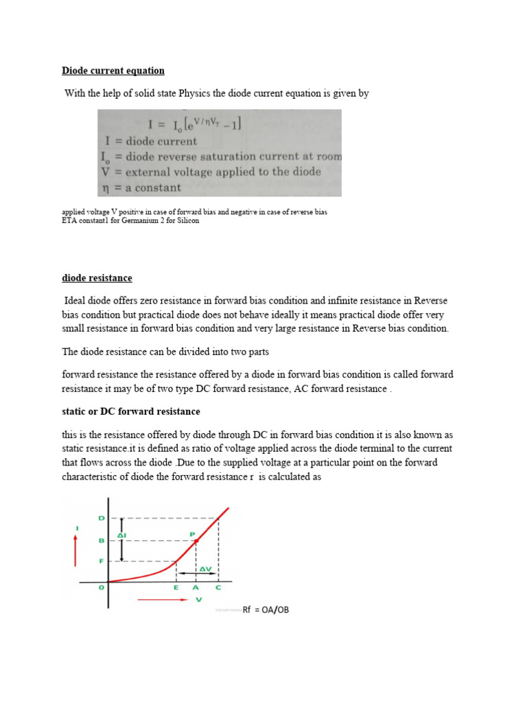 2 Diode Current Equation | PDF | Diode | P–N Junction