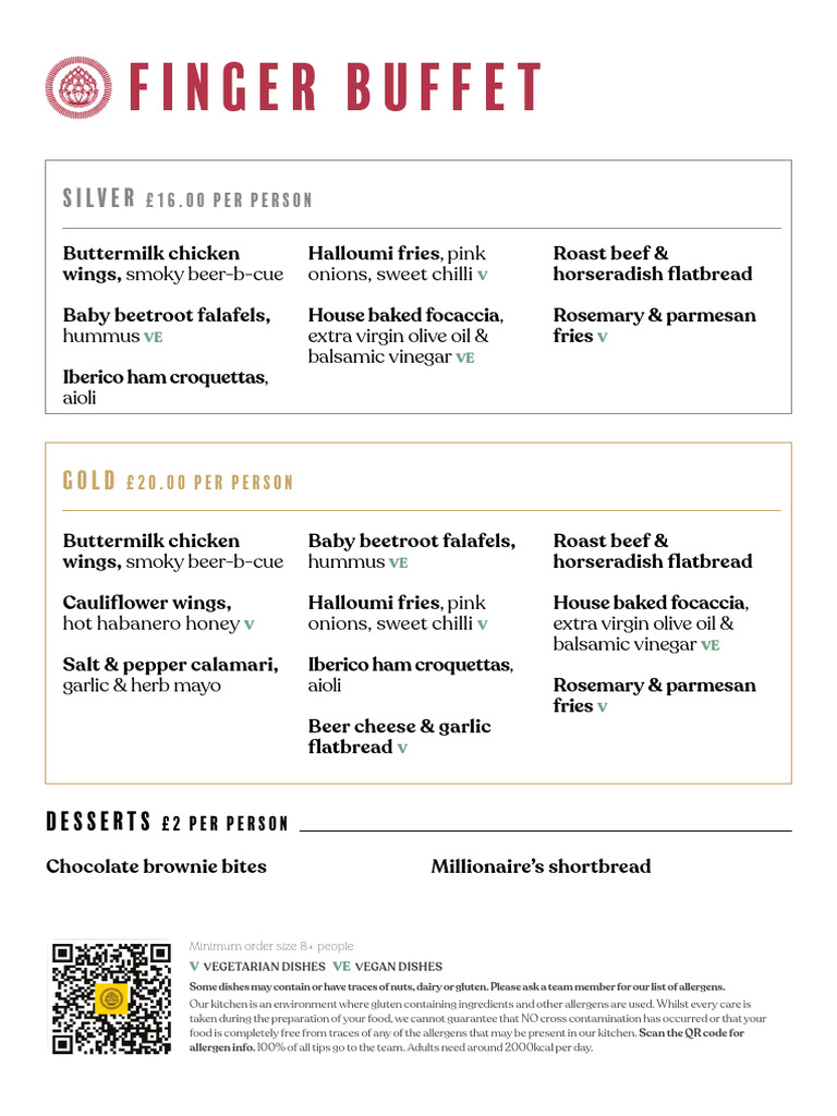 Diverse Buffet Menu Options Available | PDF | Cuisine | Food And Drink