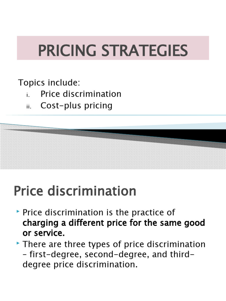 Effective Pricing Strategies Explained | PDF | Price Discrimination ...