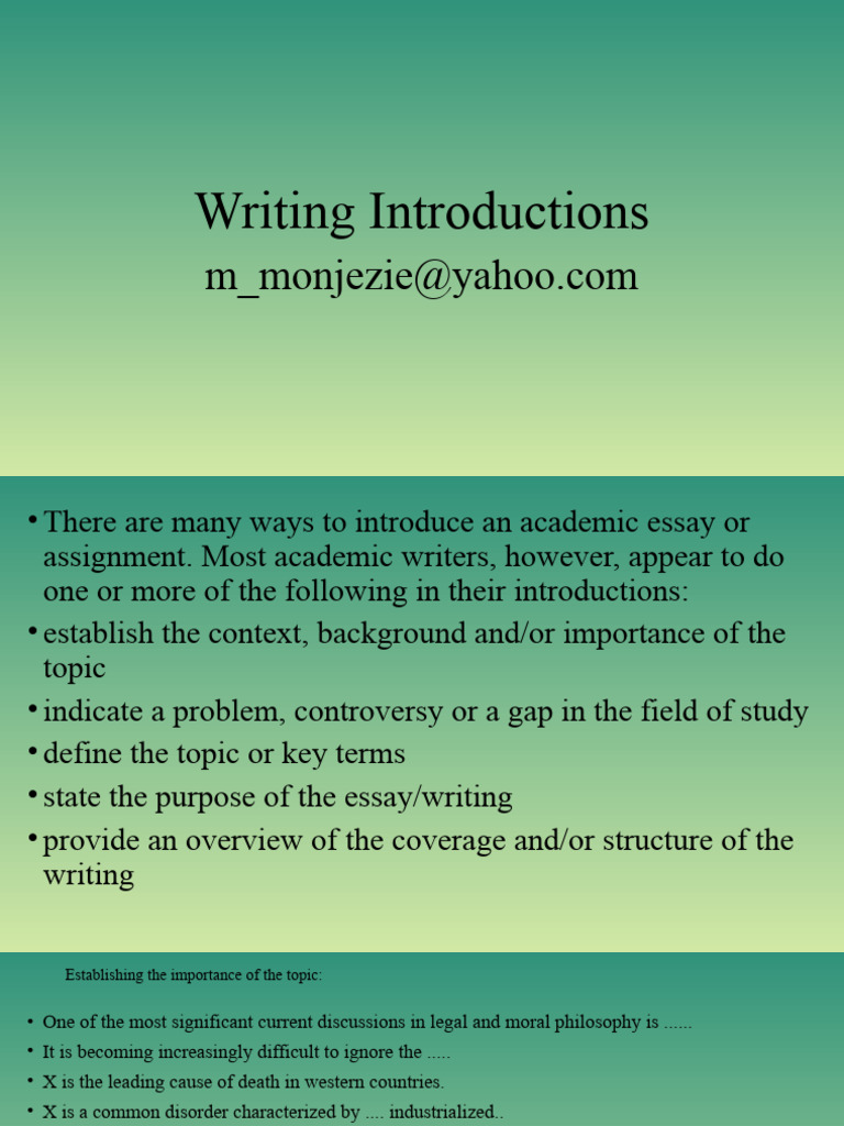 Effective Academic Essay Introductions | PDF | Analysis | Essays