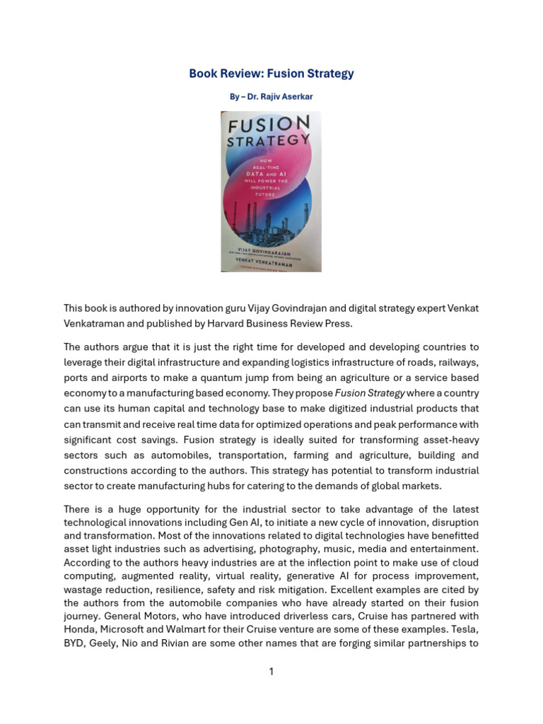 Fusion Strategy for Industrial Transformation | PDF | Innovation ...