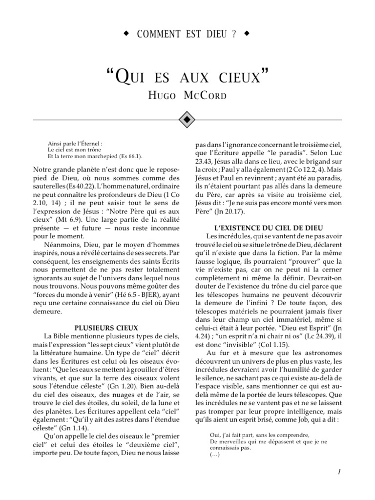 Comprendre le ciel et la nature de Dieu | PDF | Dieu | Ciel
