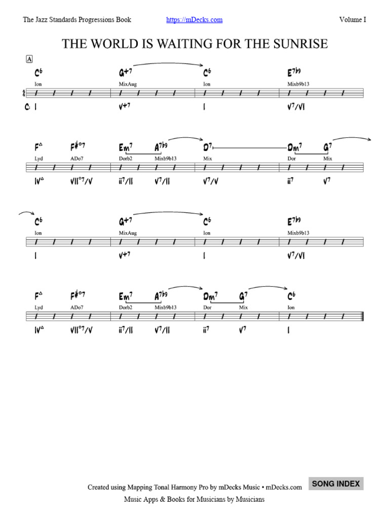 The world is waiting for the sunrise jazz standards progressions book