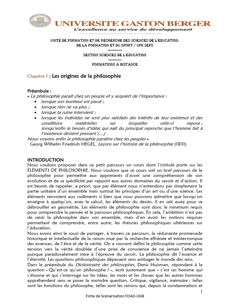 Copier - (1) Chapitre 1 - Les Origines de La Philosophie-Converti | PDF ...