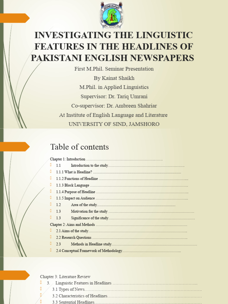Kainat First Mphil Seminar - 1 | PDF | Qualitative Research | Verb