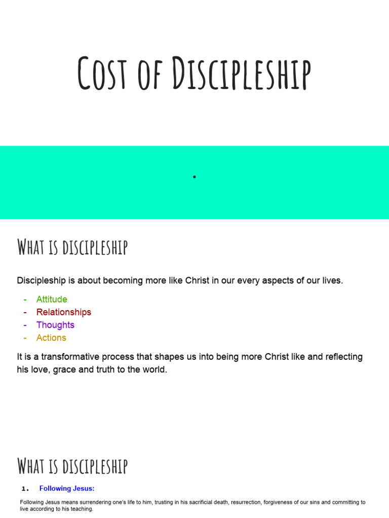 Cost of Discipleship | PDF | Disciple (Christianity) | Jesus