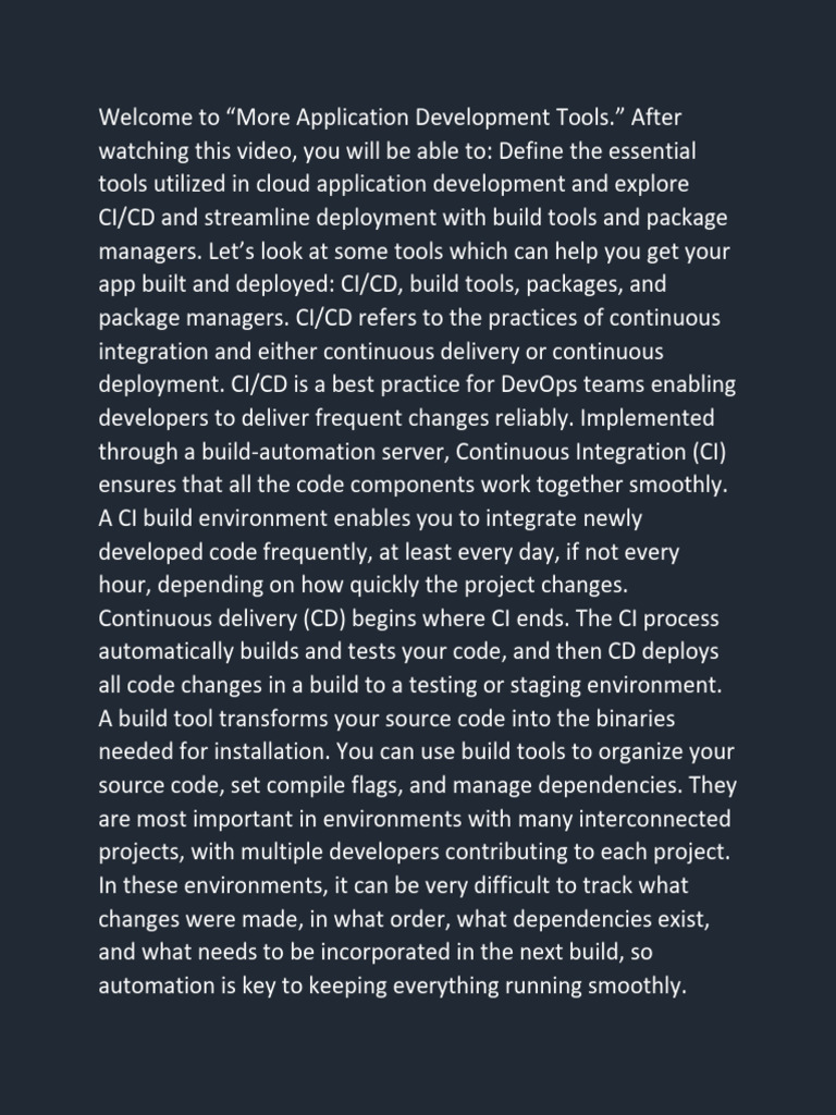 Essential Tools for Cloud App Development | PDF | Software | Utility ...