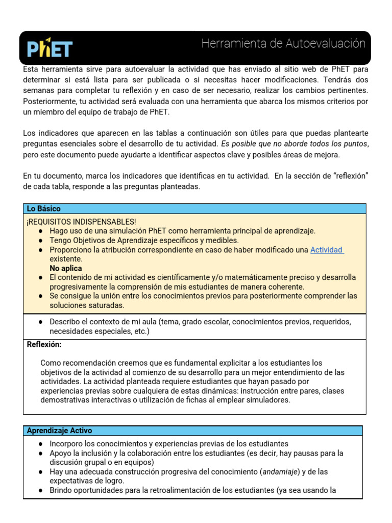 Herramienta de Autoevaluación | PDF | Aprendizaje | Simulación