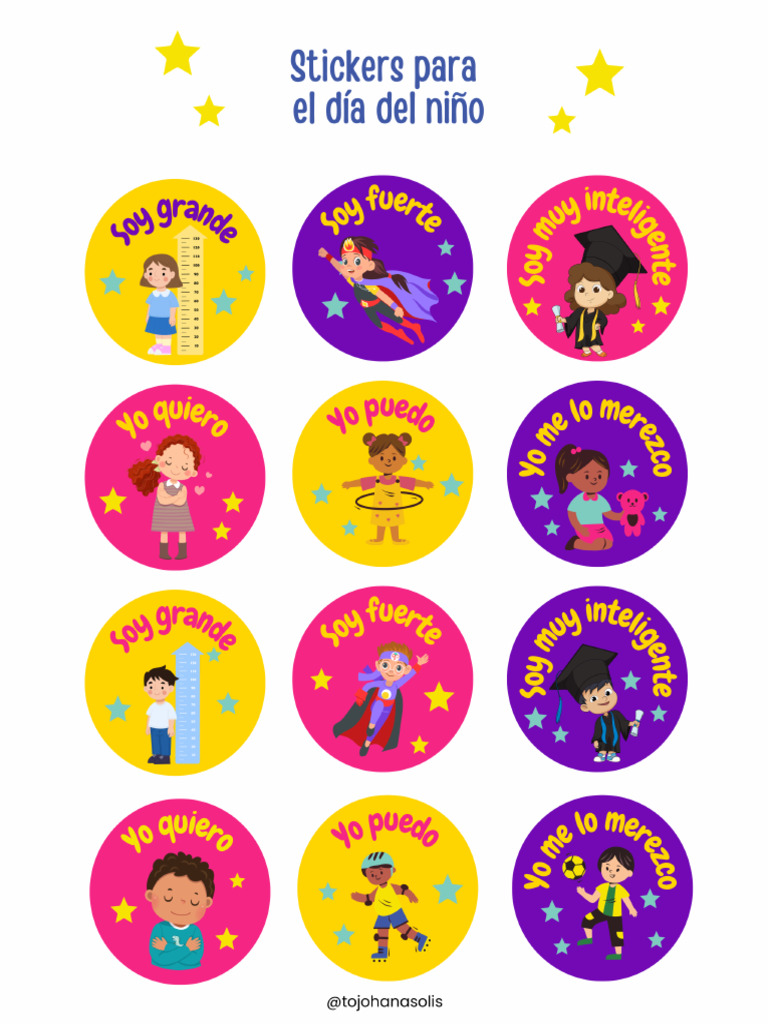 Stickers para El Dã A Del Niã o | PDF