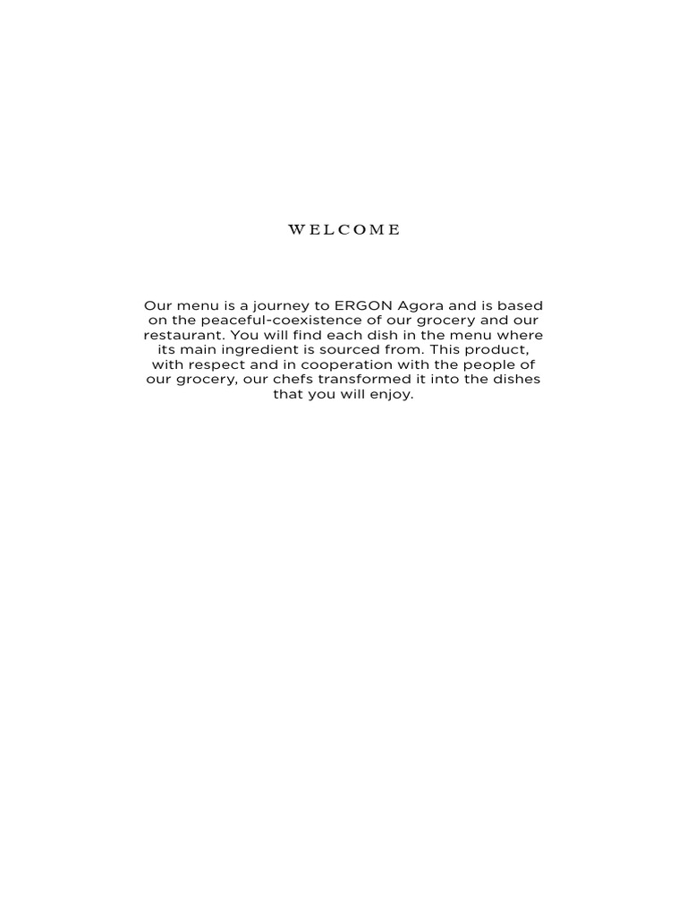 ERGON Agora Menu Overview | PDF | Steak | Salad