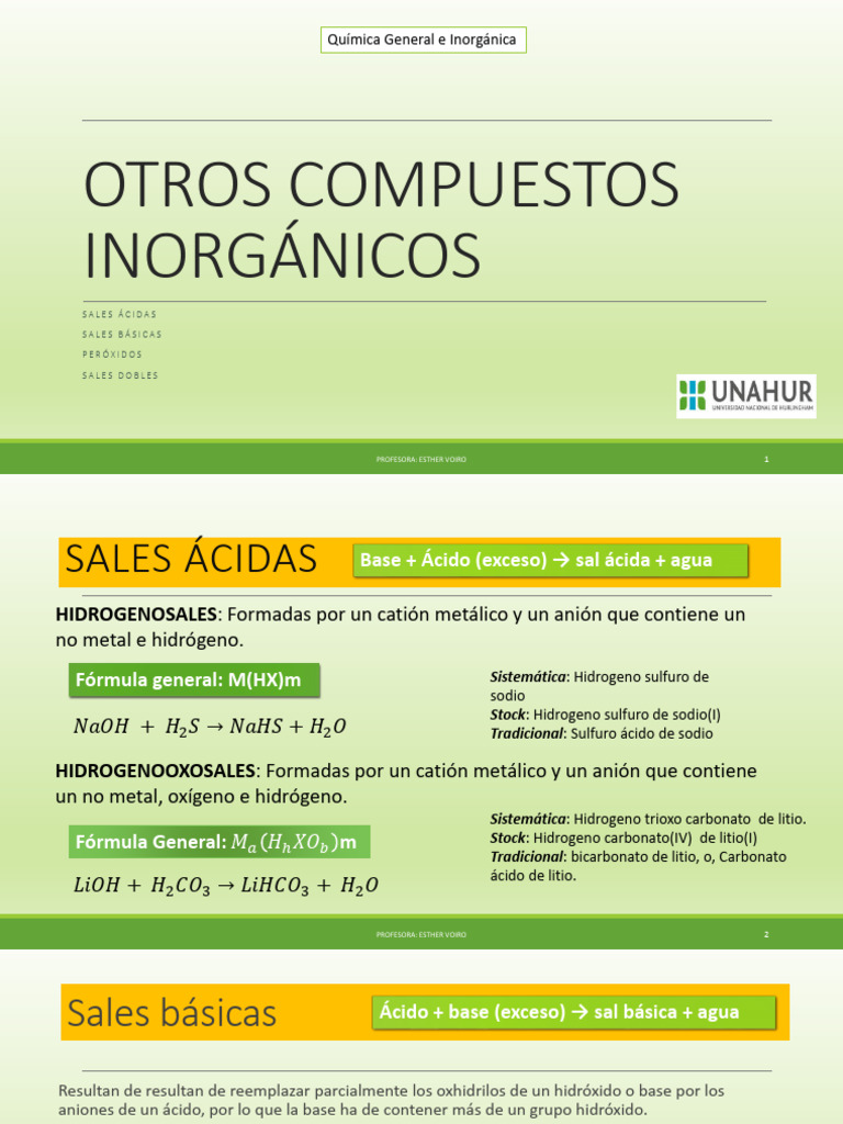 Otros Compuestos Inorgánicos | PDF | Sal (química) | Hidróxido