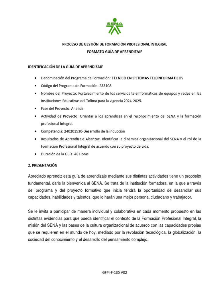 Guia de Aprendizaje Sena | PDF