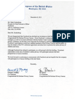 Letter -- Congressional Privacy Caucus to Facebook 12-8-11