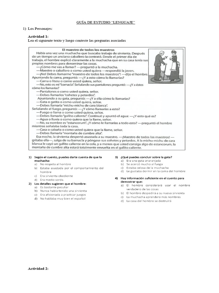 Guia Estudio Lenguaje | PDF | Artes del Lenguaje y Comunicación