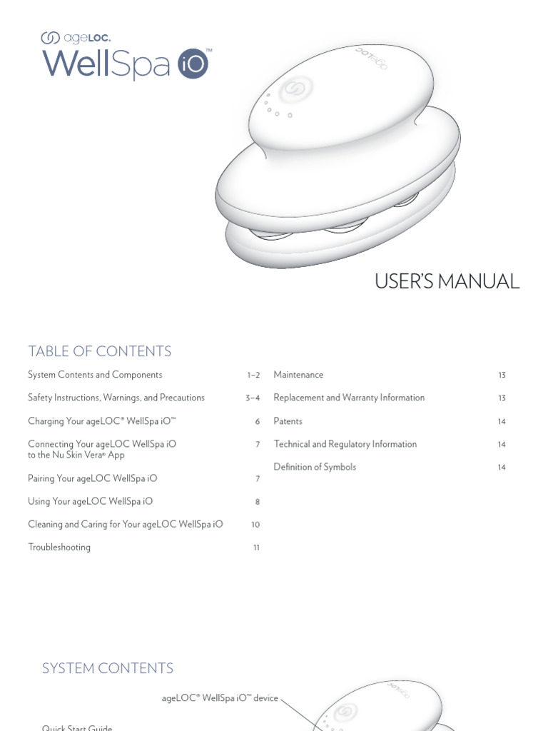 ageLOC WellSpa Io User Manual | PDF