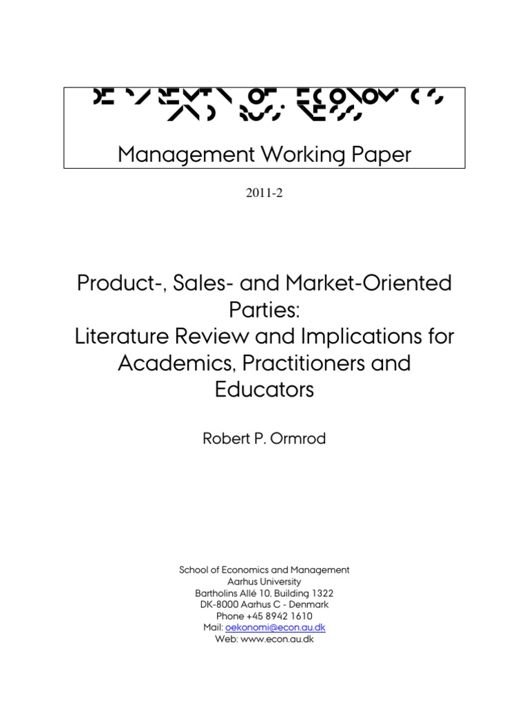 Management Working Paper: Deparemtn of Economics and Business | PDF ...