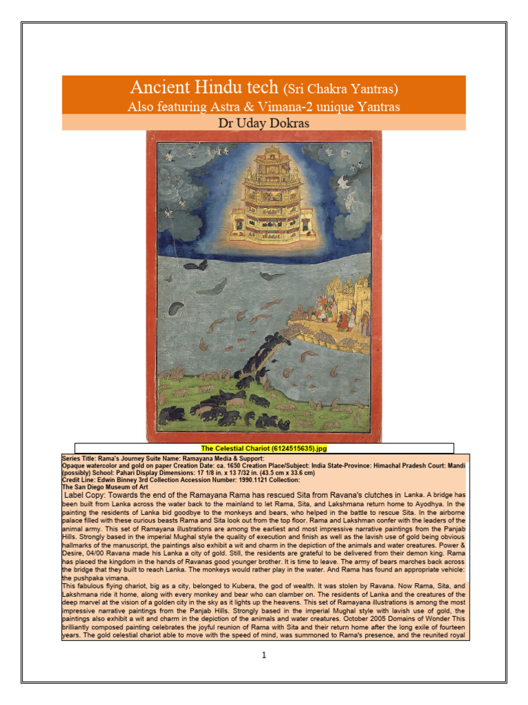 Ancient Hindu Tech Sri Chakra Yantras | PDF | Hindu Deities | Devi