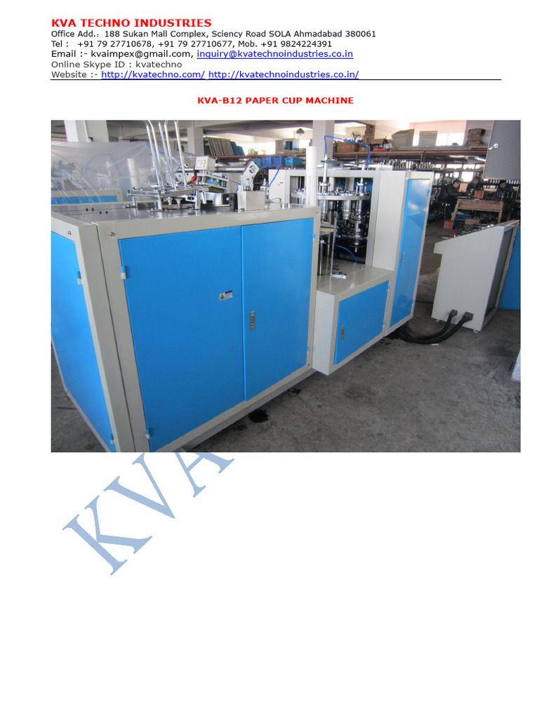 Full Automatic Paper Cup Machine | PDF | Automation | Paper
