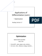 Applications of Differentiation (Cont.) : - Optimization