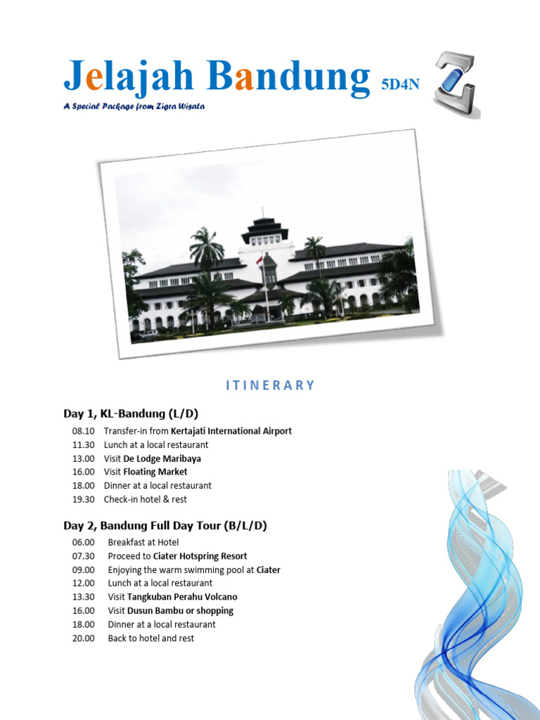Bandung Tour Package 5D4N For Foreigner Tourist | PDF