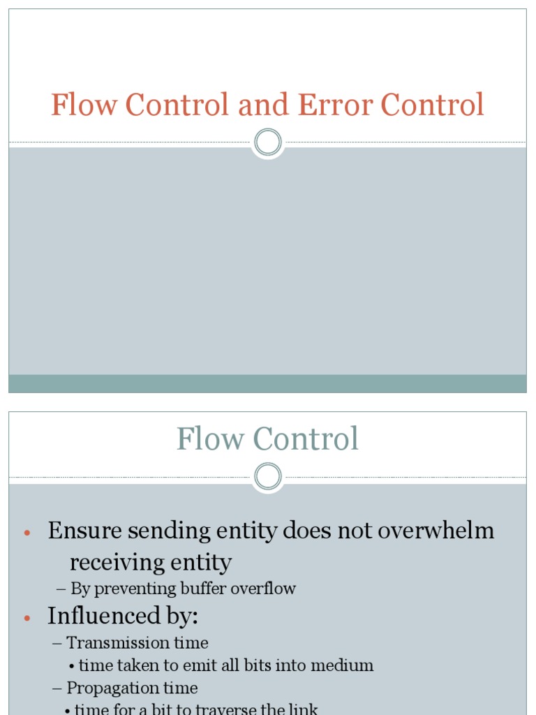 Flow Control and Error Control | PDF | Transmission Control Protocol ...