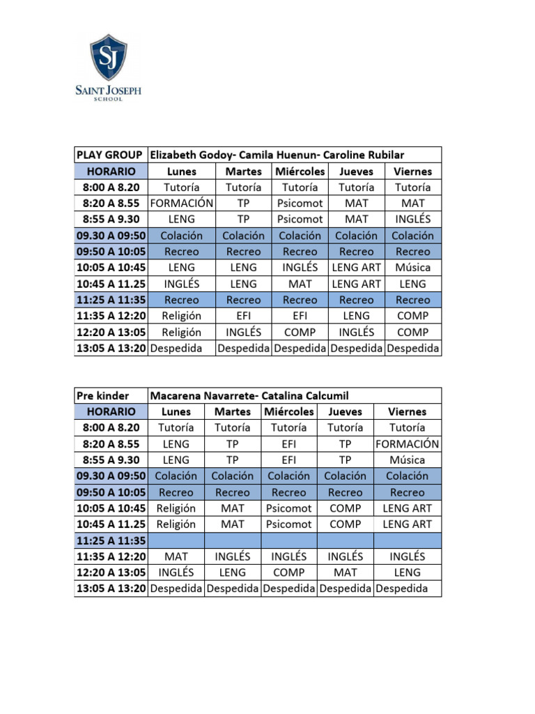 Horarios 2024 | PDF | Estudios de idiomas extranjeros