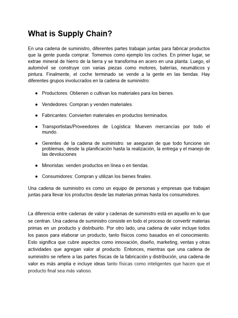 2 Supply Chain | PDF | Cadena de suministro | Calidad (comercial)