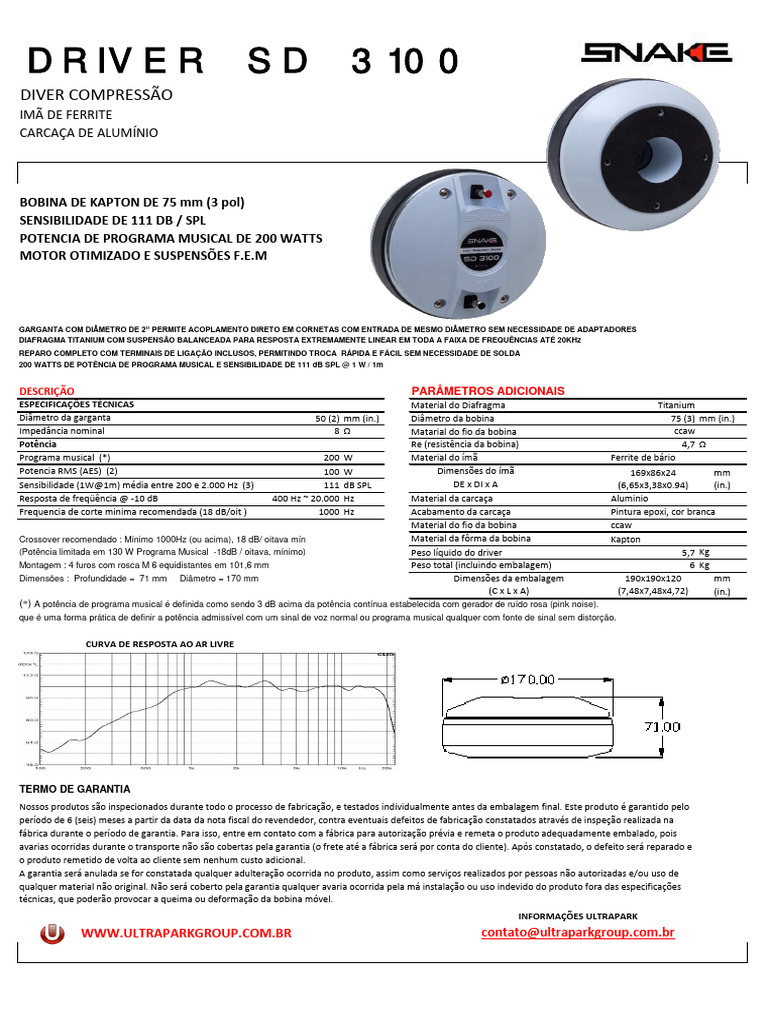 Driver SD 3100: Especificações Técnicas | PDF | Embalagem e rotulagem ...