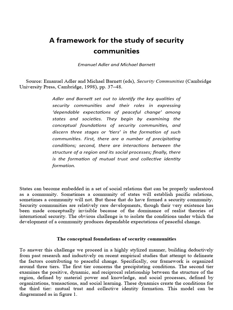 Framework for Security Communities | PDF | Institution | Identity ...