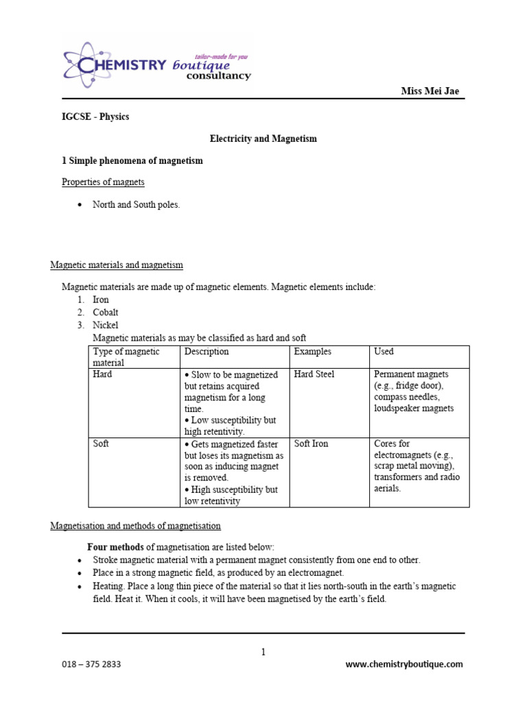 Student Note-Physics - Electricity 1 | PDF | Electric Charge | Voltage